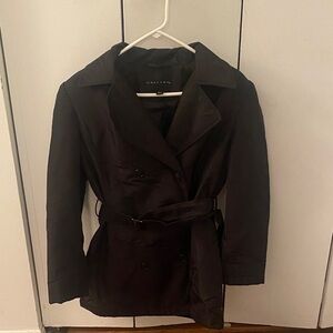 Gallery Women's Sophisticated Dark Trench Coat Vintage